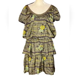 PHILOSOPHY DI ALBERTA FERRETTI SILK LAYERED FLORAL MIDI DRESS GREAT COND (6)